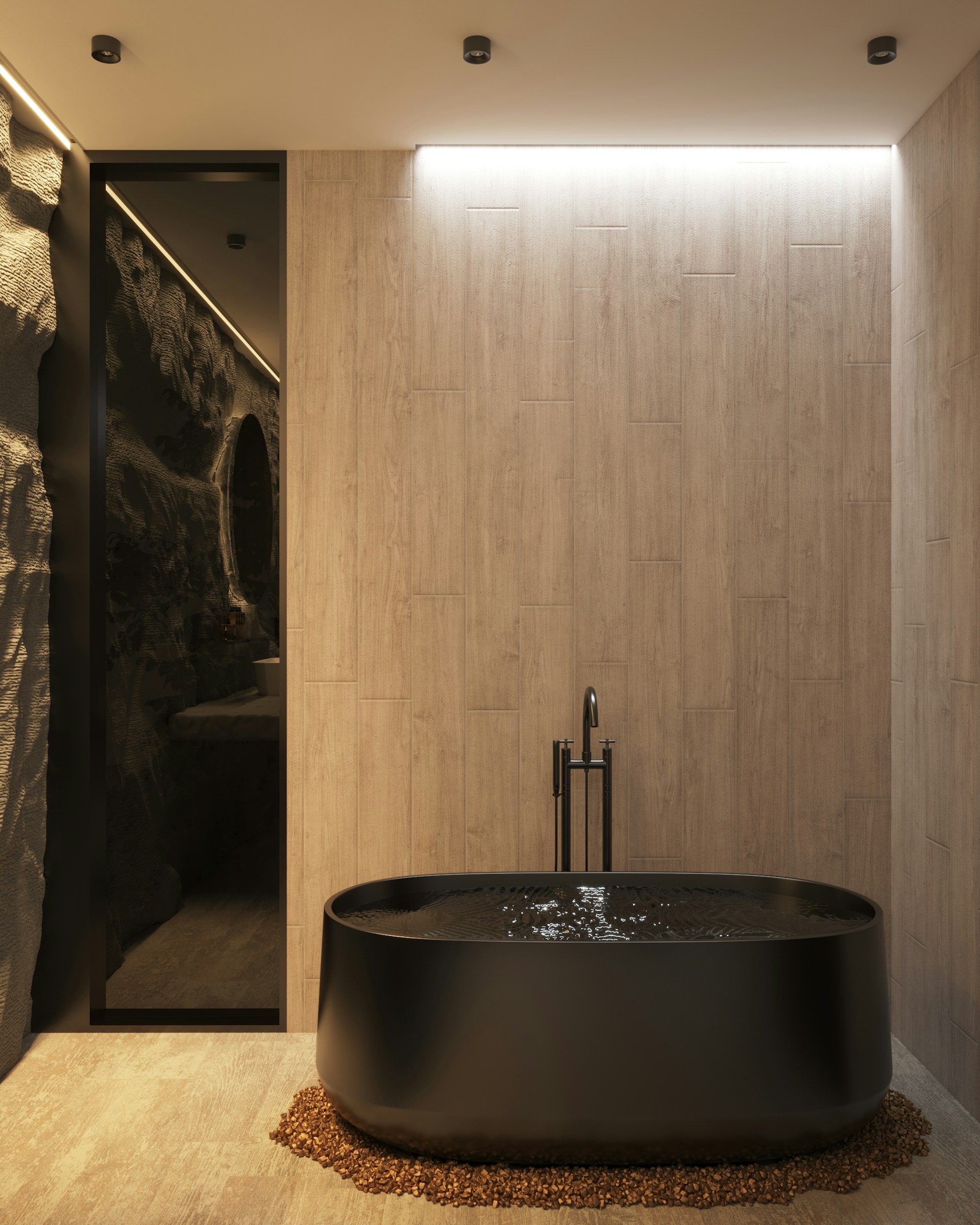 Luxury freestanding bath in a spa-inspired bathroom