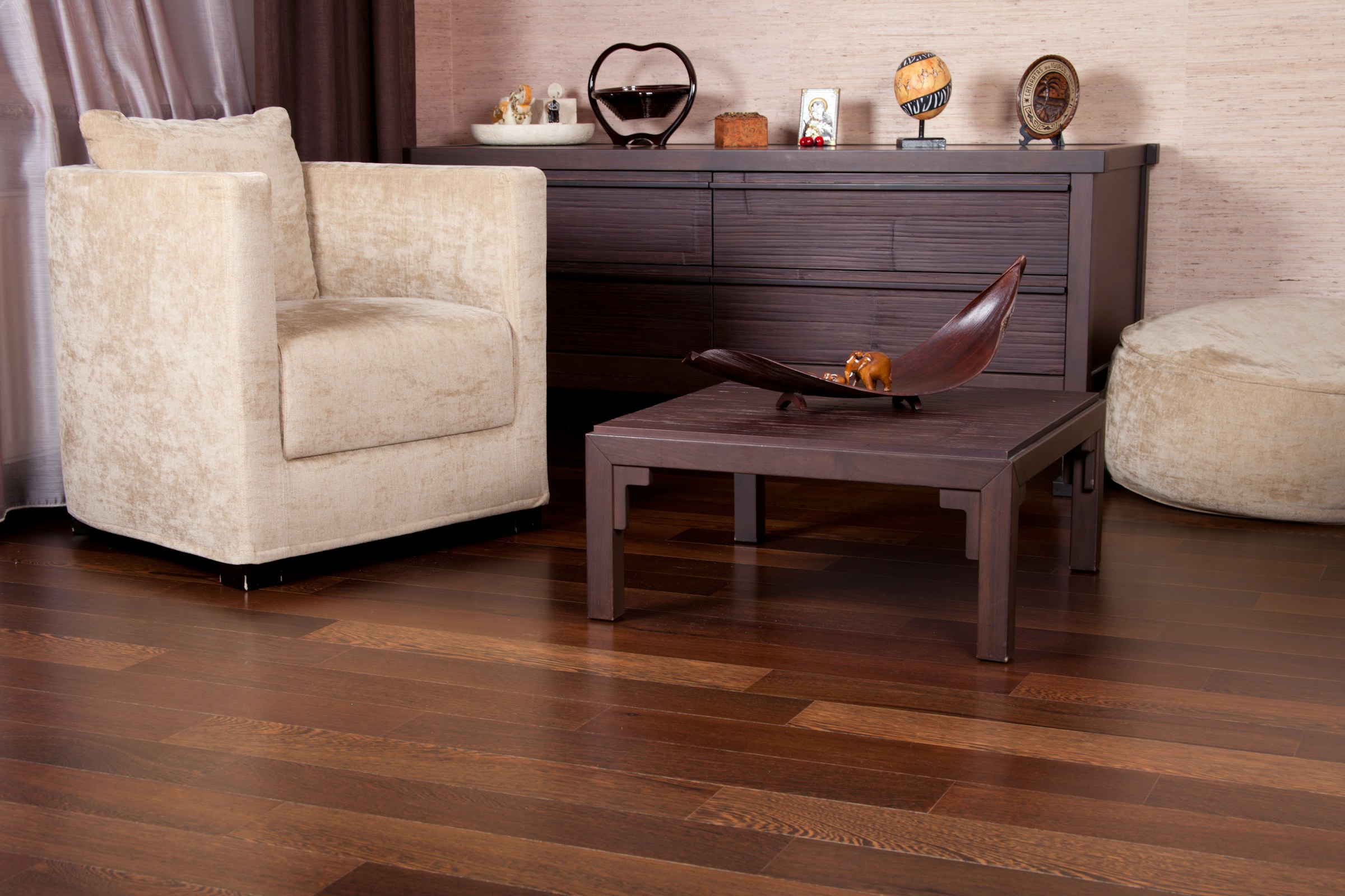 High-quality laminate flooring in a bright contemporary living space