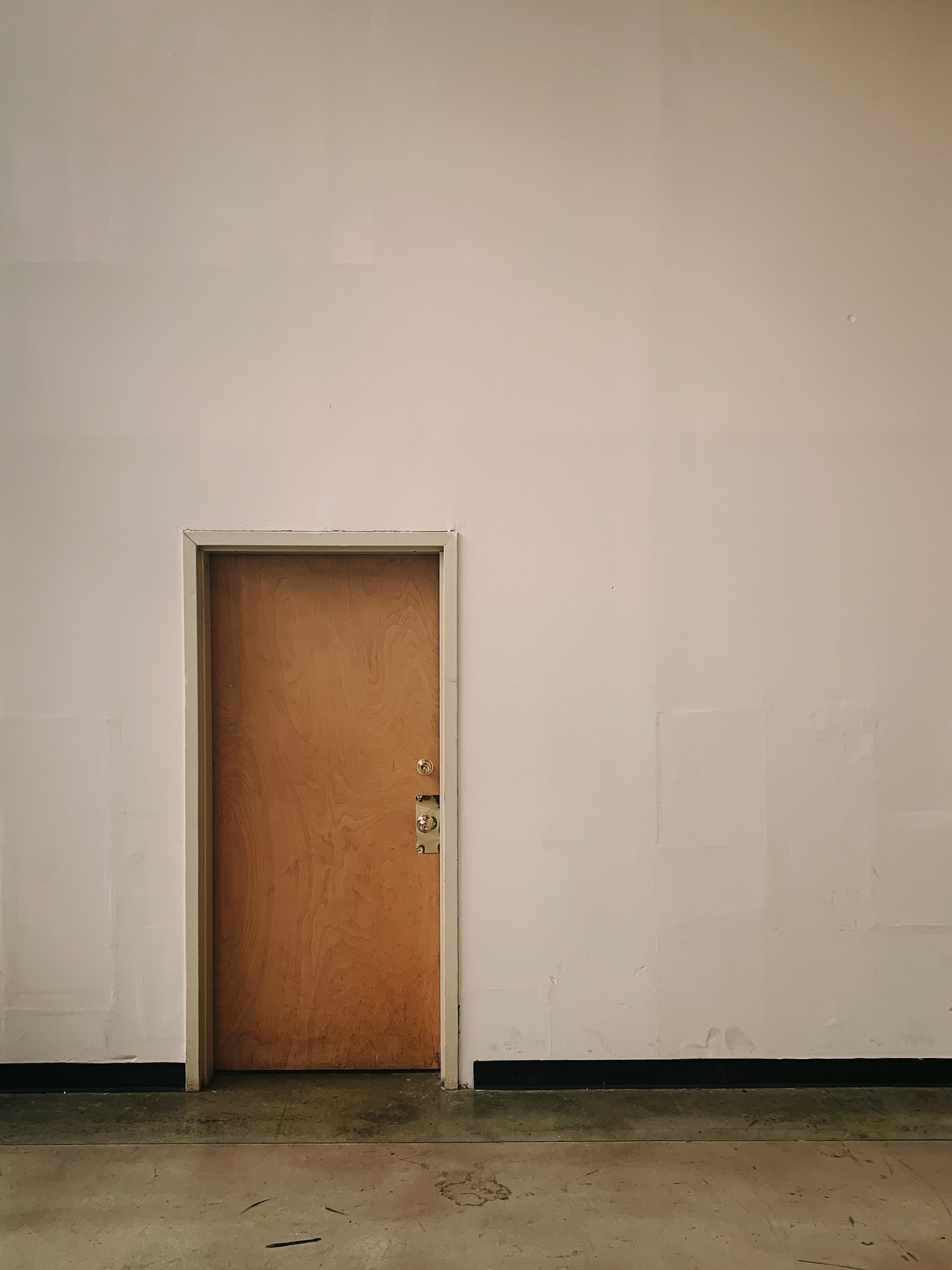 Sleek flush interior door in a modern minimalist living space