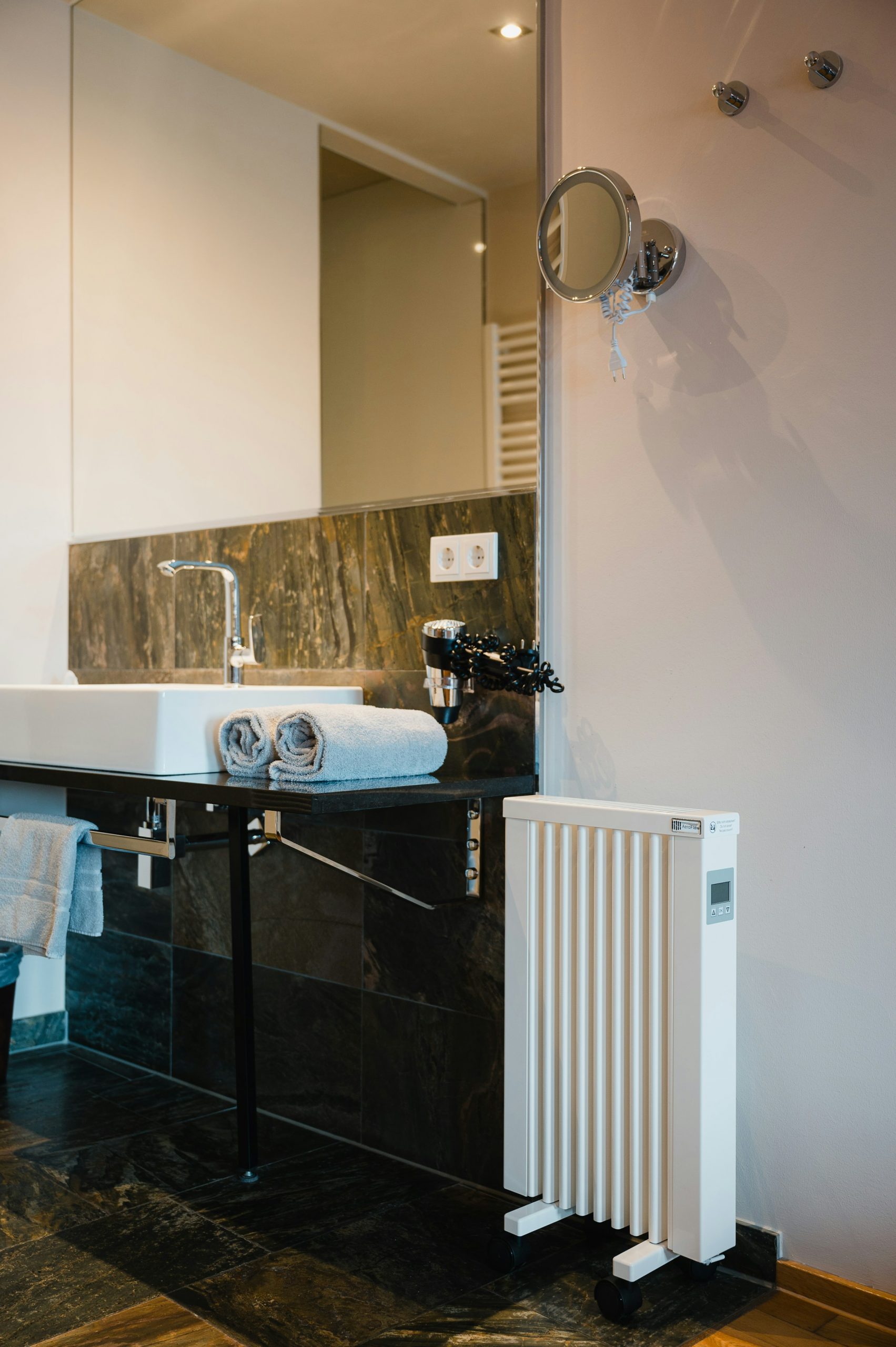 Designer radiator in a modern luxury interior setting