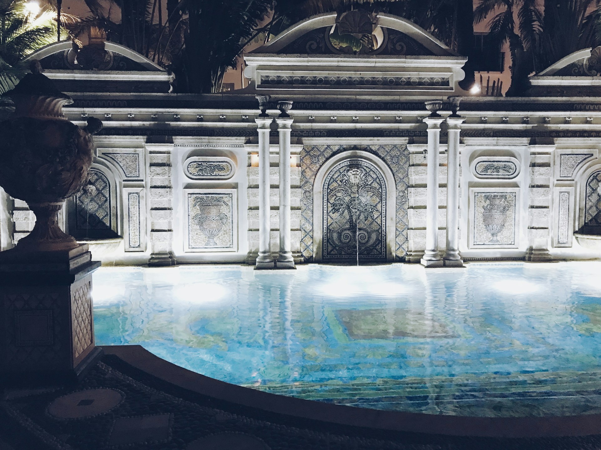 Luxury designer marble-effect tiles creating an opulent high-end interior atmosphere
