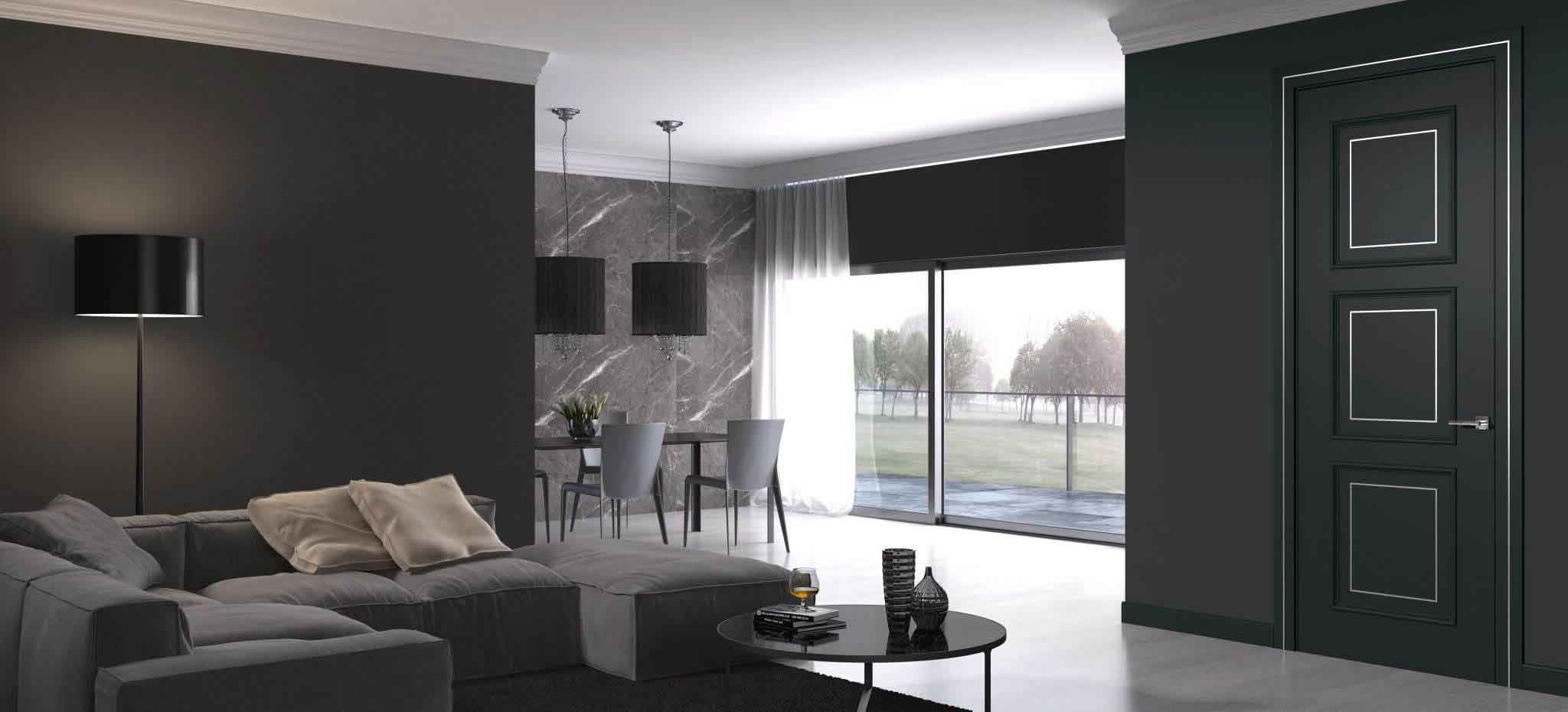 Luxury interior living space with premium wooden doors and elegant detailing